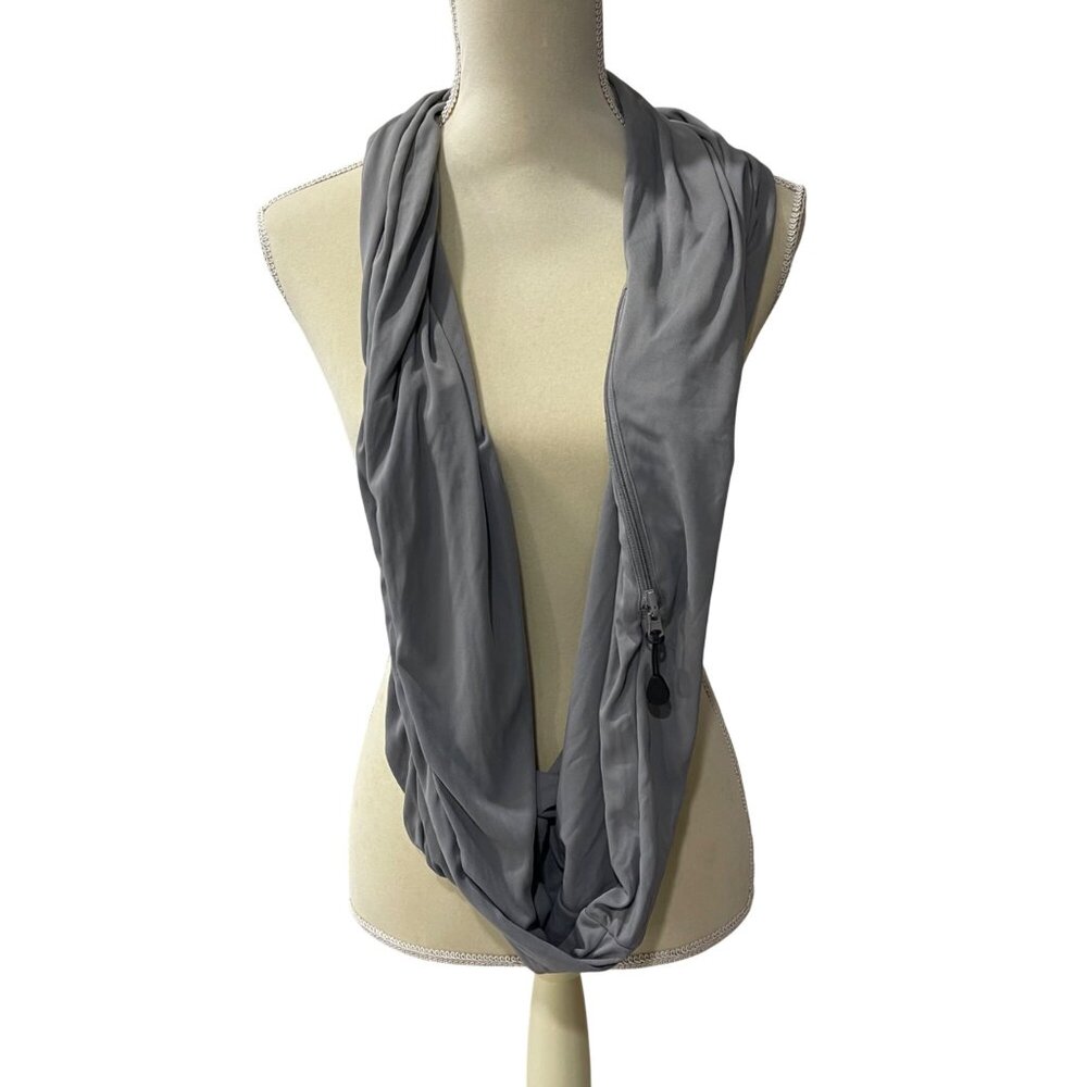 SHOLDIT‎ Ice Silk Convertible Infinity Scarf Pocket, Clutch ONE SIZE Gray Color